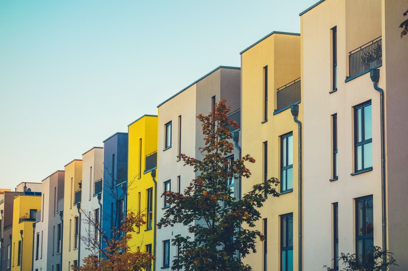 Vecindario al atardecer en Puebla